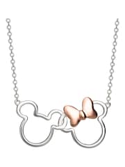 Peers Hardy Silver Tone Disney Minnie And Mickey Necklace - Image 1 of 4