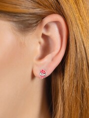 Peers Hardy Silver Tone Disney Marvel Spiderman Enamel Earrings - Image 2 of 3