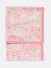 Joules Abberton Pink & White Lightweight Printed Scarf - Image 5 of 6