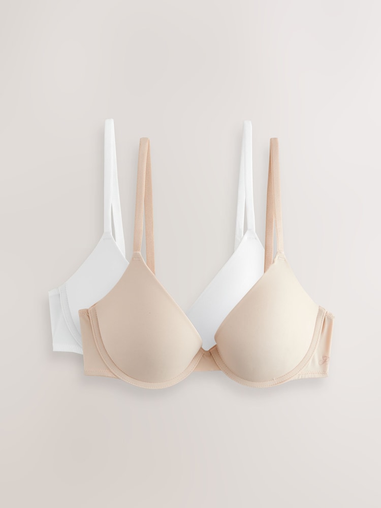 Victoria's Secret PINK Marzipan Nude/White Push Up 2 Pack Bras - Image 1 of 6