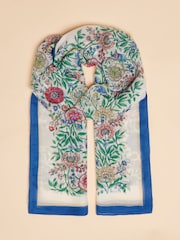 Joules Abberton Blue Lightweight Printed Scarf - Image 3 of 4