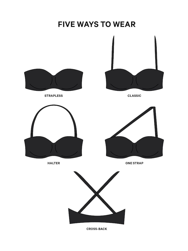 Victoria's Secret PINK Black/White Strapless Multiway Push Up 2 Pack Bras - Image 6 of 6