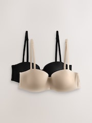 Victoria's Secret PINK Marzipan Nude/Black Strapless Multiway Push Up 2 Pack Bras - Image 1 of 6