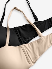 Victoria's Secret PINK Marzipan Nude/Black Strapless Multiway Push Up 2 Pack Bras - Image 2 of 6