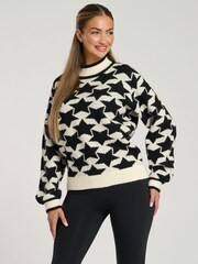 South Beach Natural Funnel Neck Star Knit Jumper - Image 3 of 5