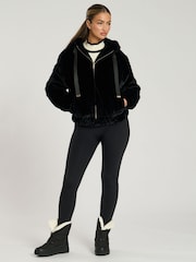 South Beach Black Faux Fur Hooded Jacket - Image 1 of 4