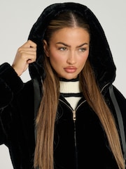 South Beach Black Faux Fur Hooded Jacket - Image 2 of 4