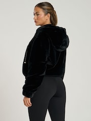 South Beach Black Faux Fur Hooded Jacket - Image 3 of 4