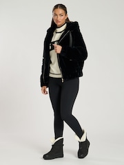 South Beach Black Faux Fur Hooded Jacket - Image 4 of 4