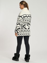 South Beach Black Jacquard Waist Tie Knit Cardigan - Image 2 of 5