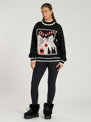 South Beach Black Funnel Neck Les Alpes Knit Jumper - Image 3 of 5