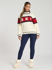 South Beach Red Funnel Neck Ski Knit Jumper - Image 2 of 4