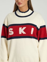South Beach Red Funnel Neck Ski Knit Jumper - Image 3 of 4