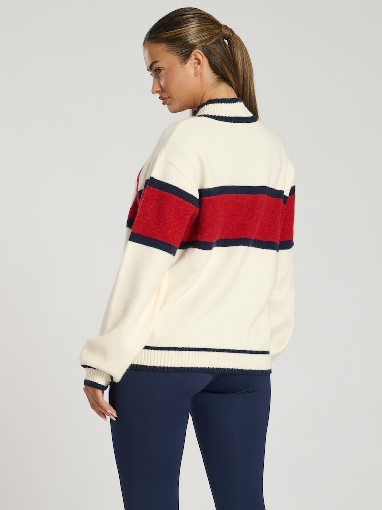 South Beach Red Funnel Neck Ski Knit Jumper - Image 4 of 4