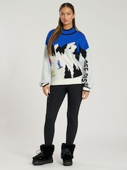 South Beach Black Funnel Neck Ski Scene Knit Jumper - Image 3 of 4