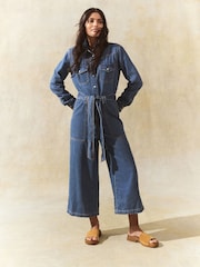 Mid Blue Western Denim 100% Cotton Jumpsuit - Image 2 of 5