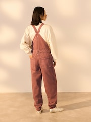 Mauve Purple 100% Cotton Denim Dungarees - Image 3 of 5