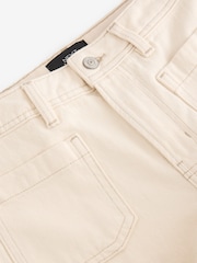 Ecru Patch Pocket Wide Leg Jeans - Image 3 of 3