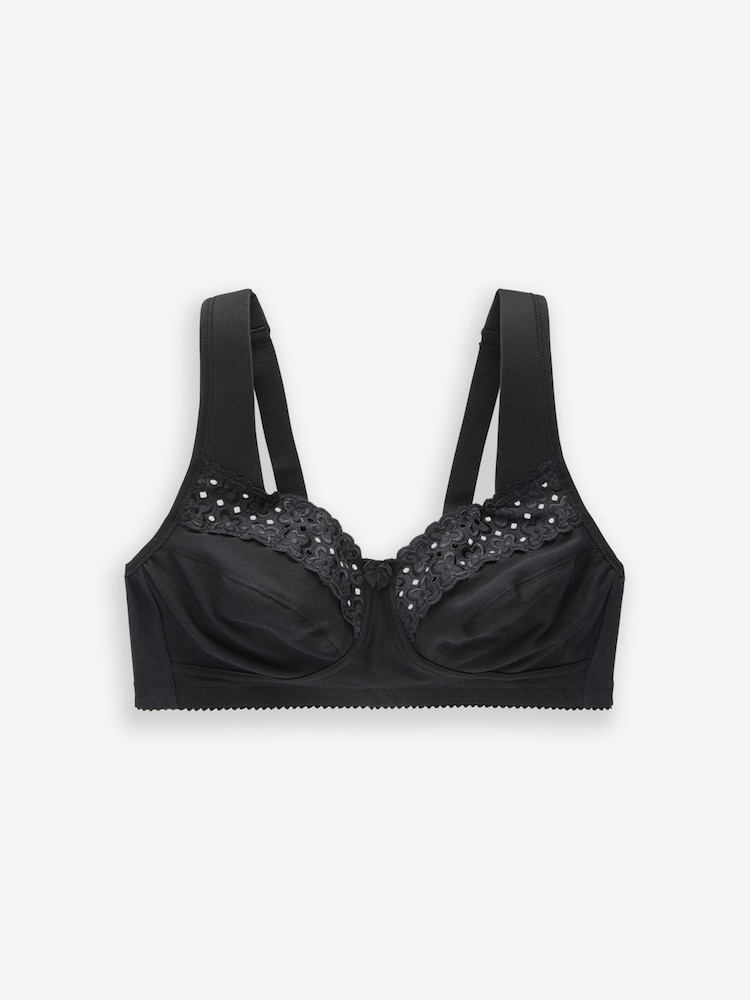 Miss Mary of Sweden Black Broderie Anglaise Non-Wired Bra - Image 5 of 5