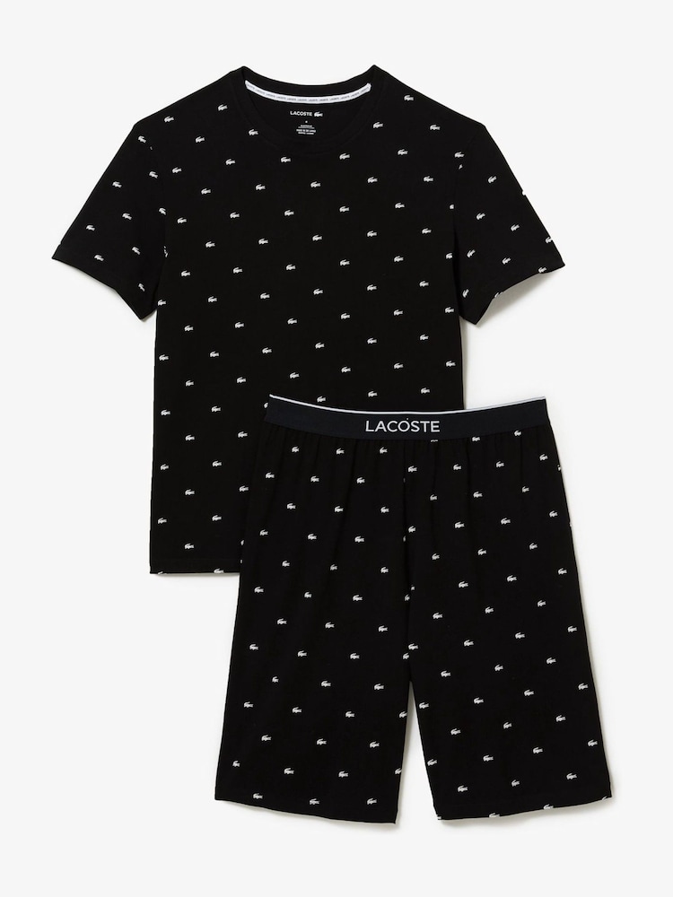Lacoste Printed Black Pyjama Set - Image 2 of 2