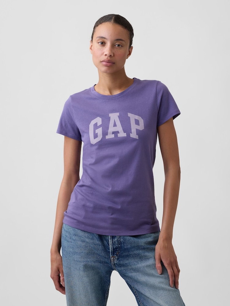 Gap Purple Logo Short Sleeve T-Shirt - Image 1 of 4 Gap Purple Logo Short Sleeve T-Shirt - Image 1 of 4