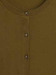 Gap Olive Green Crew Neck Cardigan - Image 5 of 5