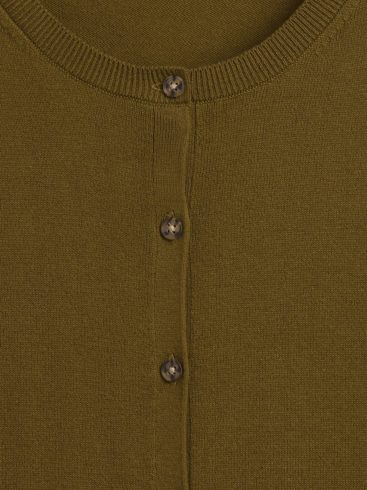 Gap Olive Green Crew Neck Cardigan - Image 5 of 5 Gap Olive Green Crew Neck Cardigan - Image 5 of 5
