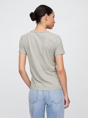 Gap Grey Favourite V-Neck Short Sleeve T-Shirt - Image 2 of 5