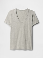 Gap Grey Favourite V-Neck Short Sleeve T-Shirt - Image 5 of 5