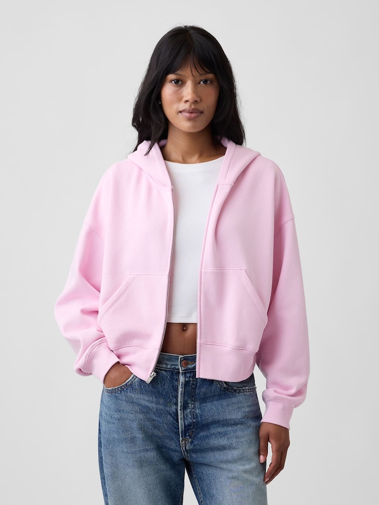 Měkká vintage mikina Gap na zip s kapucí a klínkem - Obrázek 1 z 4