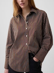 Rayas marrón - Camisa grande de popelina de Gap - Imagen 4 de 4