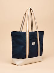 Joules Promenade Navy Canvas Beach Bag - Image 5 of 8