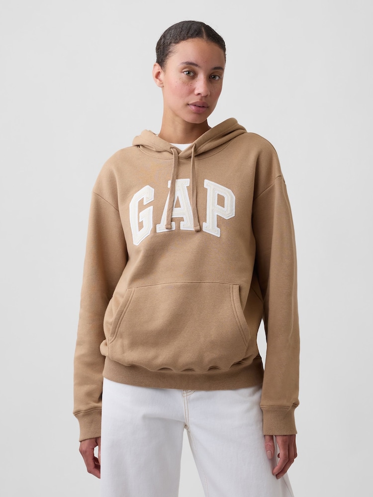 Gap Tan Brown Relaxed Logo Hoodie - Image 1 of 5 Gap Tan Brown Relaxed Logo Hoodie - Image 1 of 5