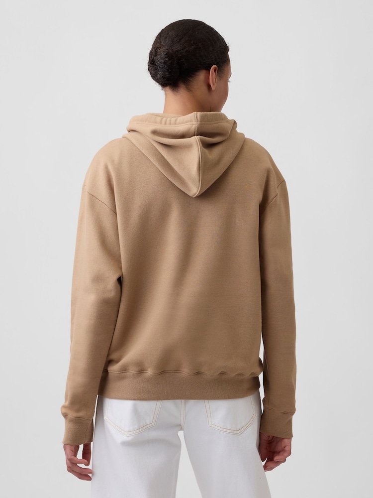 Gap Tan Brown Relaxed Logo Hoodie - Image 2 of 5 Gap Tan Brown Relaxed Logo Hoodie - Image 2 of 5