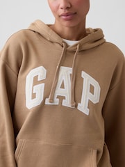 Gap Tan Brown Relaxed Logo Hoodie - Image 4 of 5