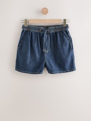 Dark Blue Pull-On Elasticated Denim Shorts - Image 1 of 3