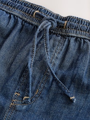 Dark Blue Pull-On Elasticated Denim Shorts - Image 3 of 3