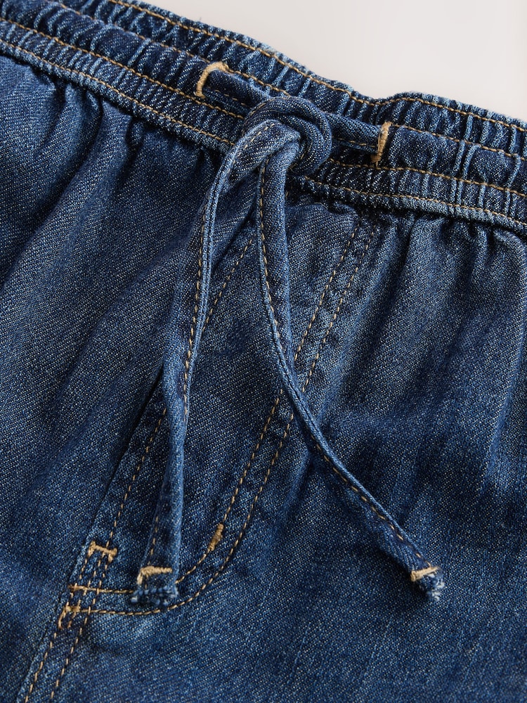 Dark Blue Pull-On Elasticated Denim Shorts - Image 3 of 3 Dark Blue Pull-On Elasticated Denim Shorts - Image 3 of 3