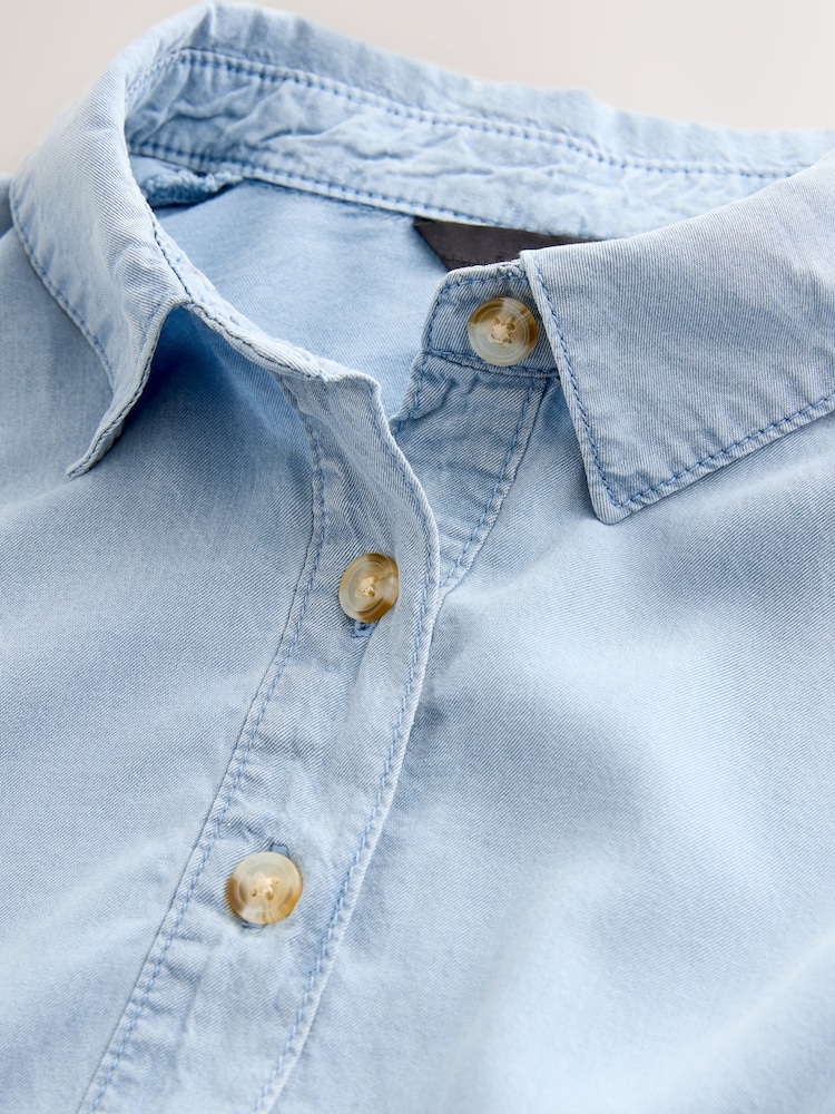 Mid Blue Lightweight TENCEL™ Denim Maxi Dress - Image 2 of 3