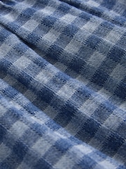 Vichy bleu - Denim mi-long en jean à bretelles 100% coton - Image 2 de 3