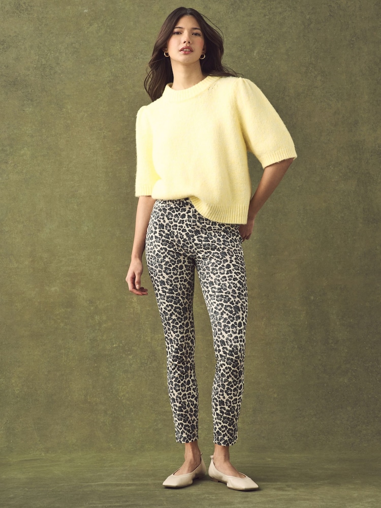 Leopard - Cropped Leggings aus Denim-Jersey - Image 1 of 7