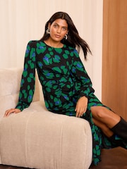 Love & Roses Imprimé animal Robe mi-longue froncée - Image 3 de 4