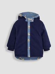 JoJo Maman Bébé Denim Construction Reversible Fleece Lined Jacket - Image 5 of 7