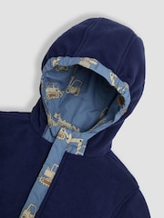 JoJo Maman Bébé Denim Construction Reversible Fleece Lined Jacket - Image 7 of 7