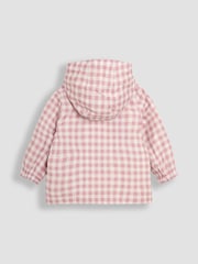 JoJo Maman Bébé Pink Gingham Hooded Jacket - Image 2 of 5