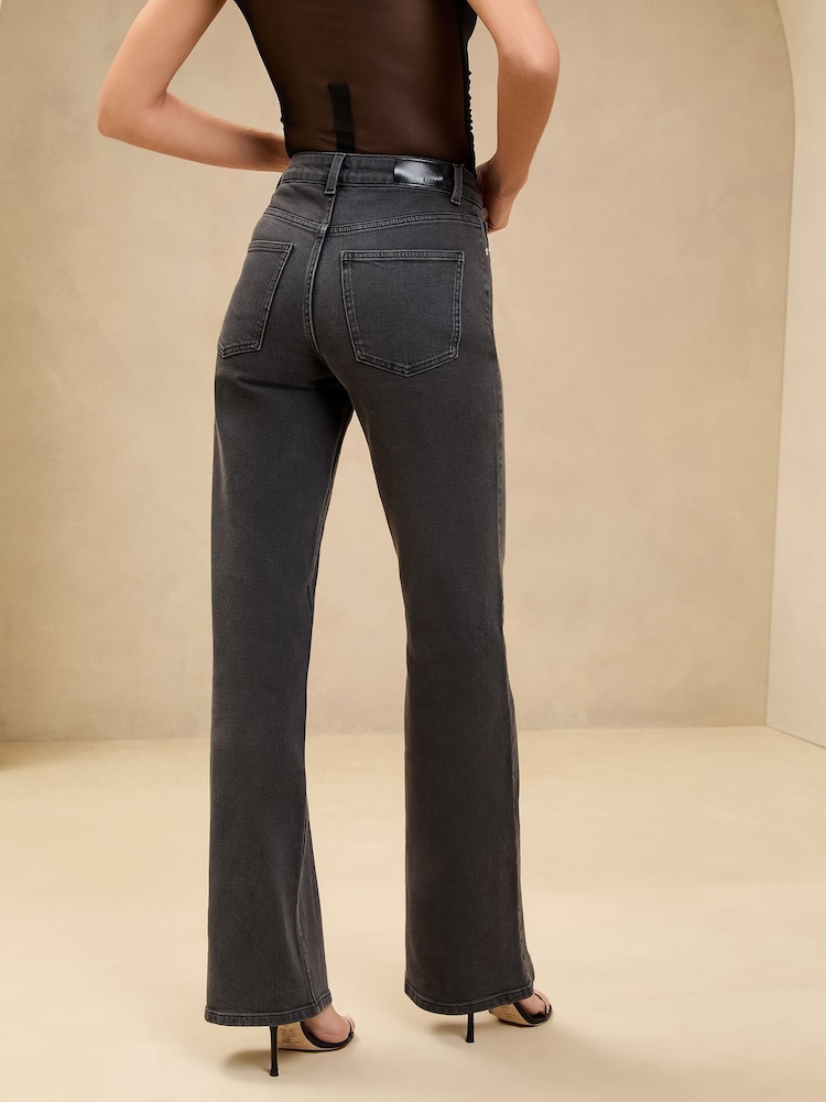 Lipsy Washed Black Mid Rise Wide Leg Jeans - Image 5 of 5