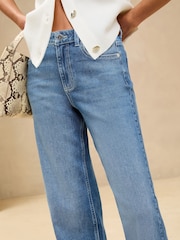 Blau, mittlere Waschung - Lipsy – Jeans mit weitem Bein und mittelhohem Bund - Image 2 of 5