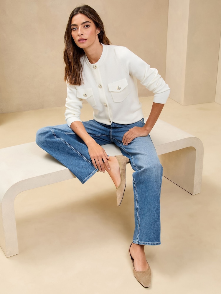 Blau, mittlere Waschung - Lipsy – Jeans mit weitem Bein und mittelhohem Bund - Image 5 of 5