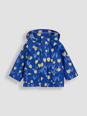 JoJo Maman Bébé Blue Tulip Waterproof Jacket - Image 1 of 3
