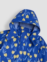 JoJo Maman Bébé Blue Tulip Waterproof Jacket - Image 3 of 3
